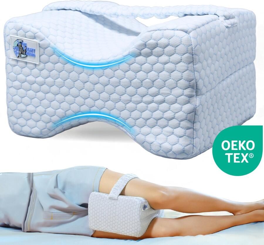 The Night Guard Deluxe Orthopedisch Kniekussen Ondersteuningskussen Rugpijn Rugklachten Verkoelend Beenkussen Kniekussen voor in bed Zijslaper Zijslaapkussen - Foto 2