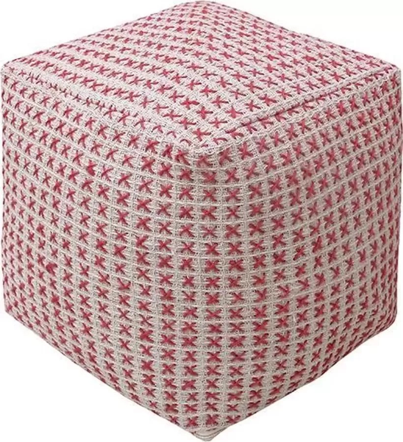 The Rug Republic Hand Woven FENDI POUF_Brick_40 x 40 x 40 cm