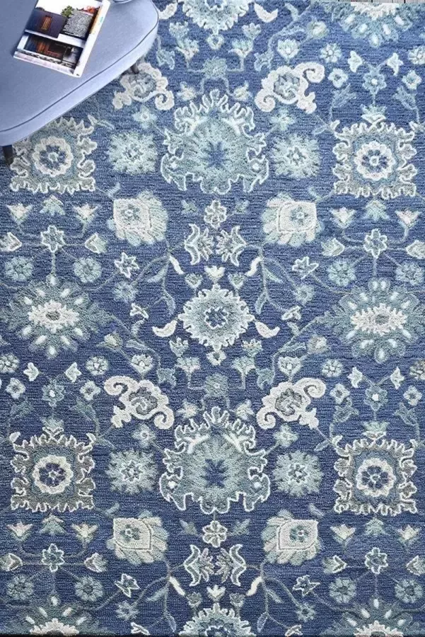 The Rug Republic Handgemaakt Blauw Ivoor FEBA Tapijt