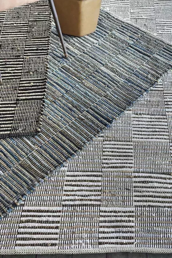 The Rug Republic Handgemaakt Blauw Naturel Rodeo Tapijt