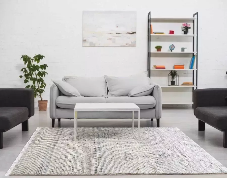 The Rug Republic Handgemaakt Ivoor Grijs Neymar Tapijt