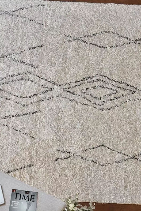 The Rug Republic handgemaakt ivoor houtskool CRIMBLE tapijt