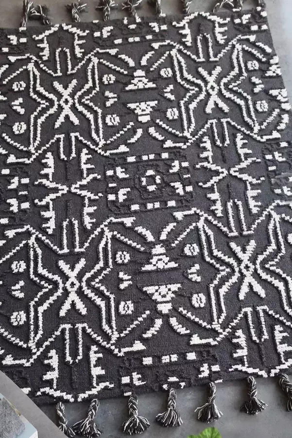 The Rug Republic Handgemaakte houtskool ivoor Ettrick tapijt