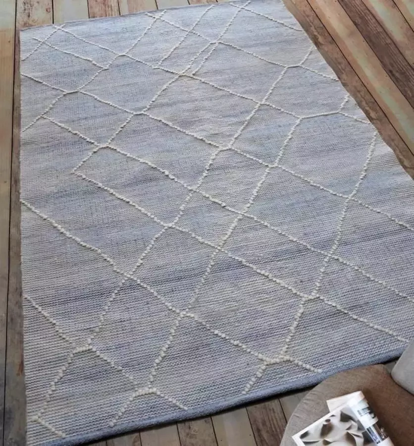 The Rug Republic Handgeweven Ivoor Blauw ADMIR Tapijt