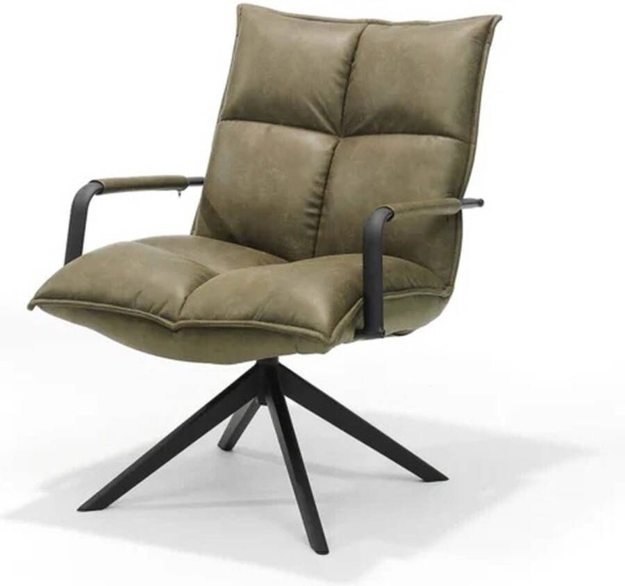 The Seats Draaifauteuil Floris Micro Leder Groen 360 graden draaibaar
