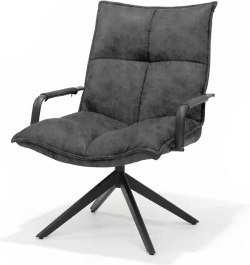 The Seats Draaifauteuil Floris Velvet Antraciet 360 graden draaibaar