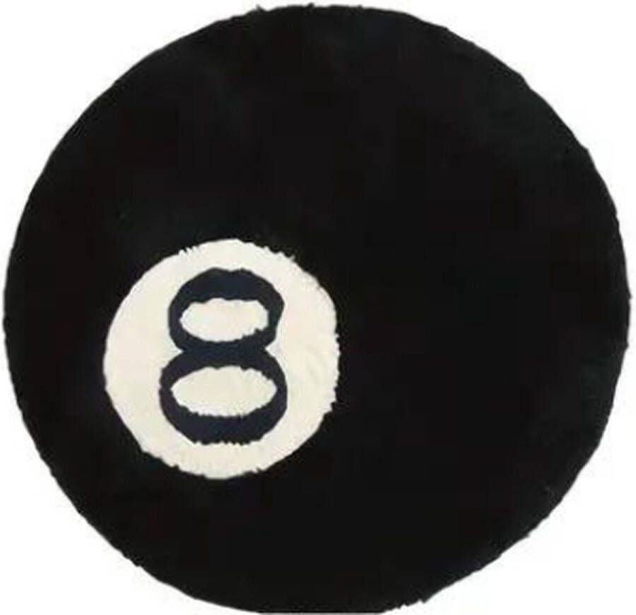 Theez Rugs Exclusieve 8 Ball Tapijt 65 cm Wit & Zwart Hypebeast Tapijt Stoere Tapijten en Esthetische Tapijten voor Slaapkamer & Woonkamer
