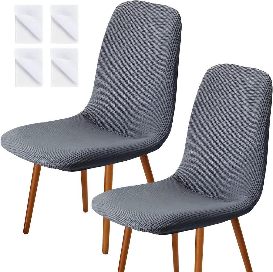 Allecto plus Fluwelen stoelhoezen voor eetkamer en woonkamer 2 stuks Elastisch en afneembaar Universeel Maïs design Decoratie voor bruiloft Comfortabel zitten