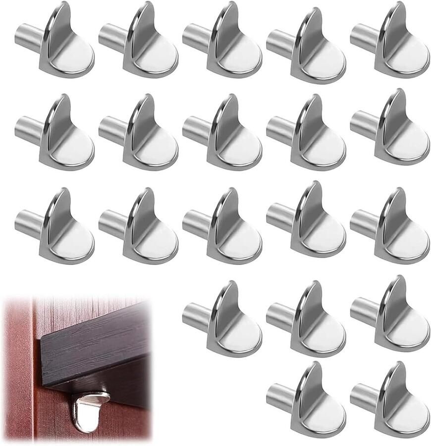 TheLau 20 stuks plankhouders van 5 mm voor glasplanken geschikt voor kasten en boekenkasten