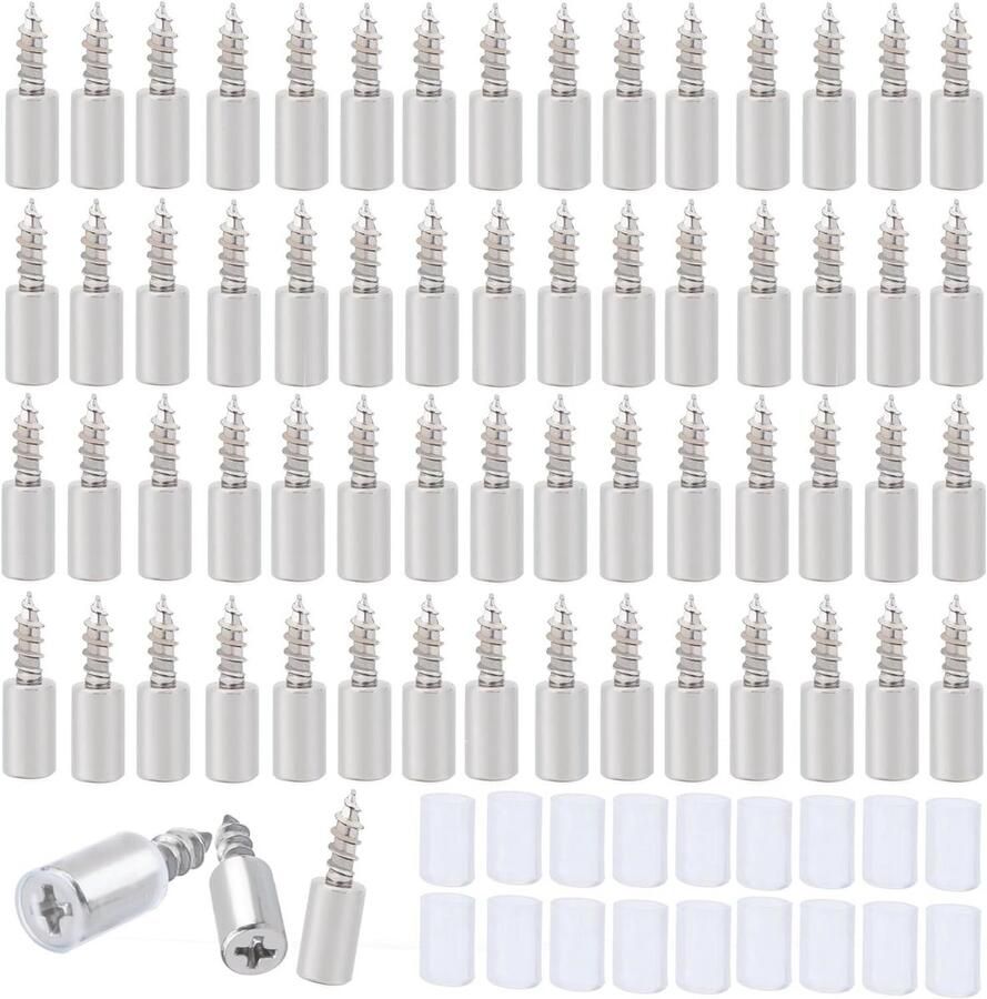 Allecto plus 72 stuks plankdragers met zelftappende schroeven en anti-slip afdekking Bescherm je kast boekenkast en meubels met deze handige plankhouders. Ontworpen voor vloerdagers