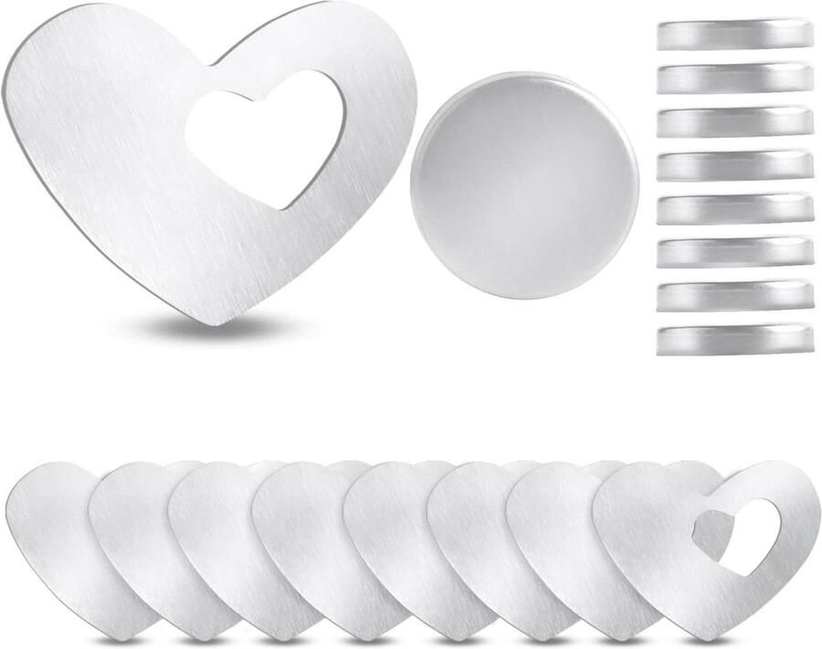 Allecto plus Magnetische tafelkleedgewichten 8 stuks Extra zwaar Hartjespatroon Roestvrij stalen gewichten Voor tafelkleden en gordijnen