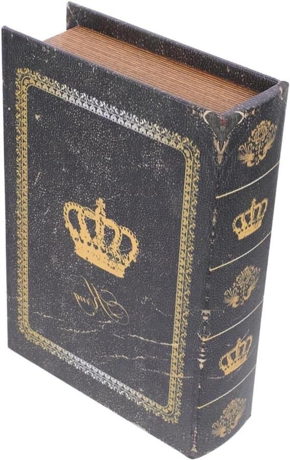 Allecto plus Antieke Houten Opbergdoos Faux Boekenkast Retro Sieradenkistje Vintage Decoratief Boek