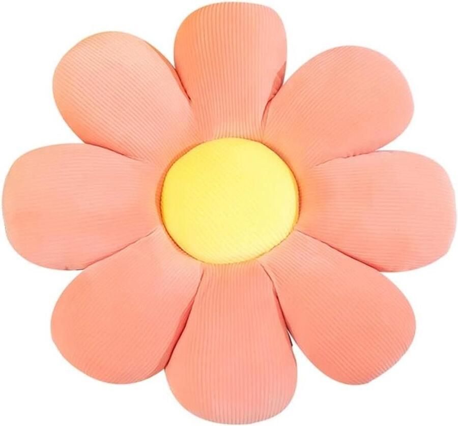 Allecto plus – Zonnebloem Pluche Kussen 40 cm – Tatami Bloemvormig Vloerkussen – Sofakussen Zacht Zitkussen voor Woonkamer Bank Slaapkamer Roze Tint
