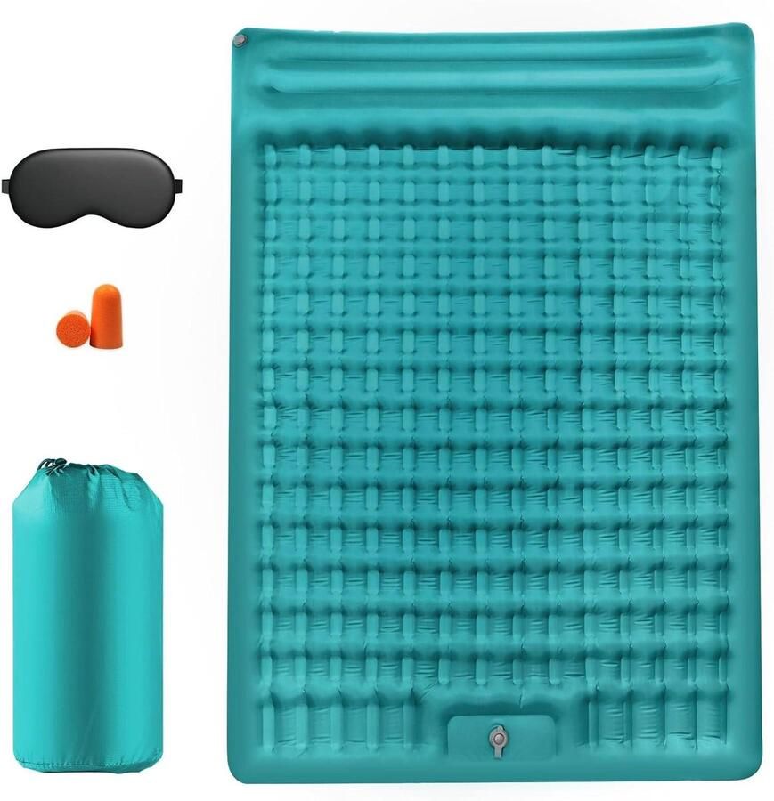 TheLau Campingmat voor 2 Personen Isolerend en Zelfopblazend Luchtmatras voor Outdoor Camping Matras Isomat Opvouwbaar Ultralicht Luchtbed Met Kussen en Opblaasbaar Bed Campingmat voor Tent
