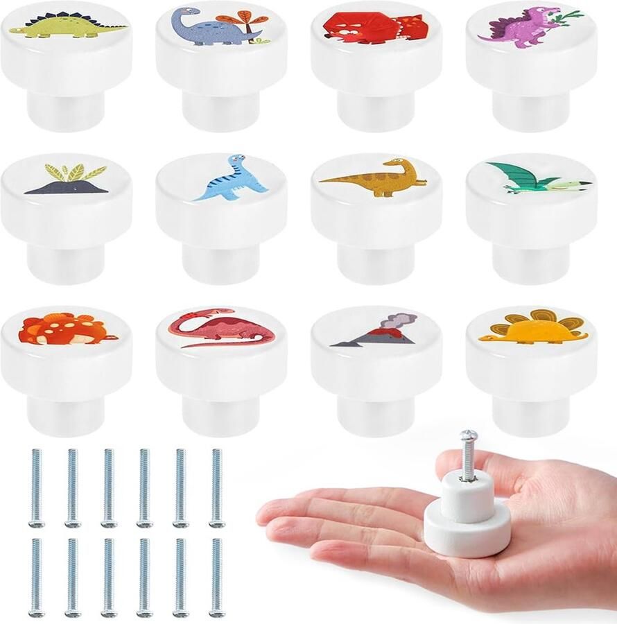 TheLau Charmante Houten Knoppen met Dierenontwerp voor Meubels en Kasten Set van 12 Stuks