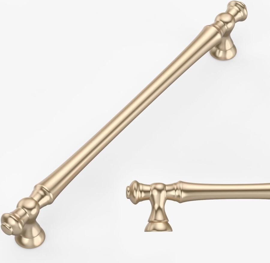 TheLau Elegante Set van 6 Messing Meubelgrepen voor Keuken en Kast met 228 mm Gatafstand