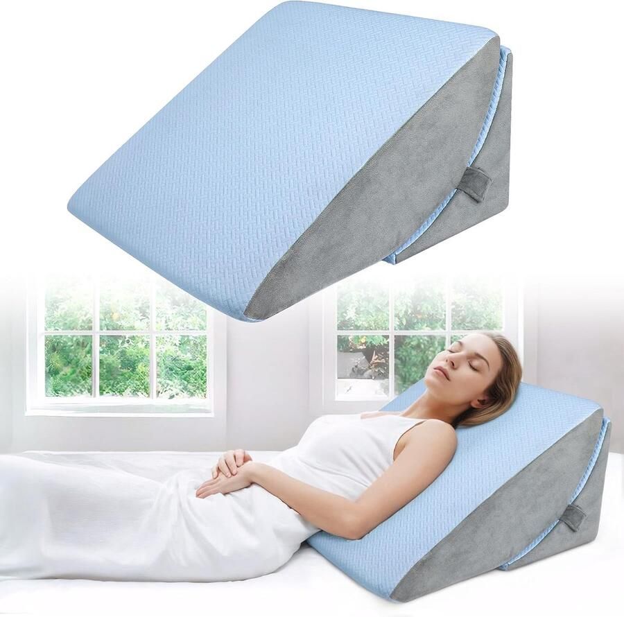 TheLau Ergonomisch Verstelbaar Keilkussen met Memory Foam voor Optimaal Comfort in Bed en op de Bank