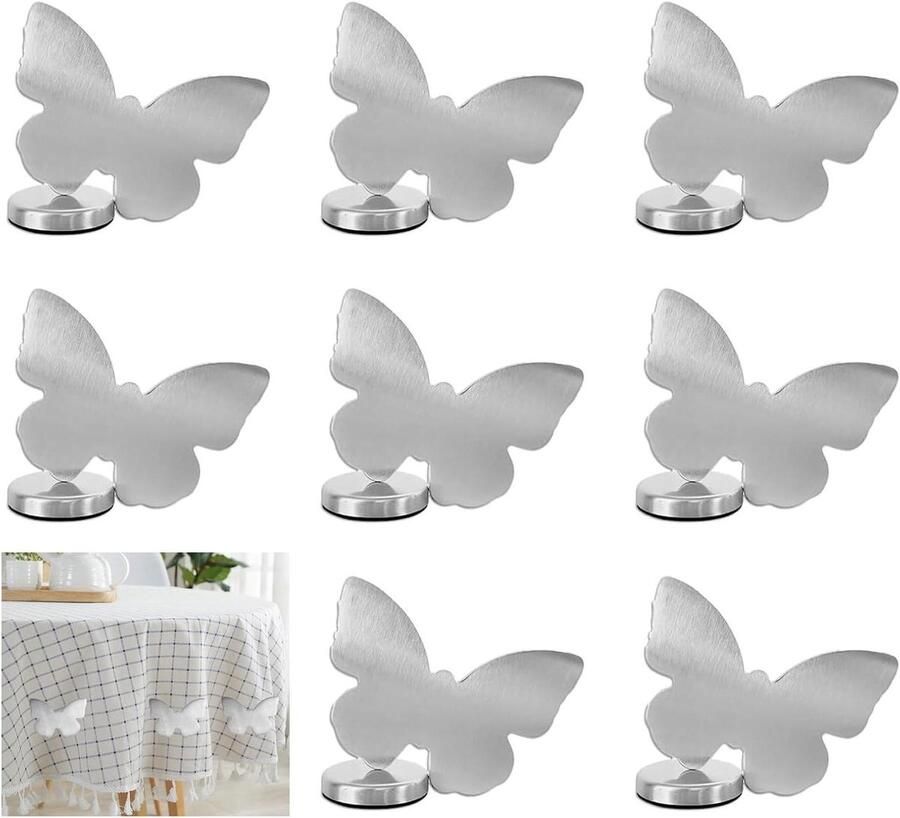 TheLau Extra Zware Tafelkleedgewichten 8 Stuks Met Magneten Vlinders Voor Buiten Gewicht voor Tafelkleden Gordijnen Douchegordijnen Koelkasten