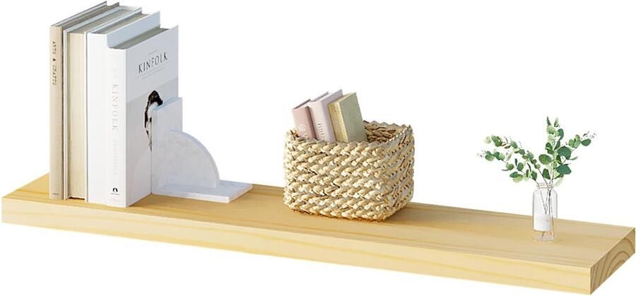 TheLau Houten Wandplank met Onzichtbare Bevestiging voor Ruimtes