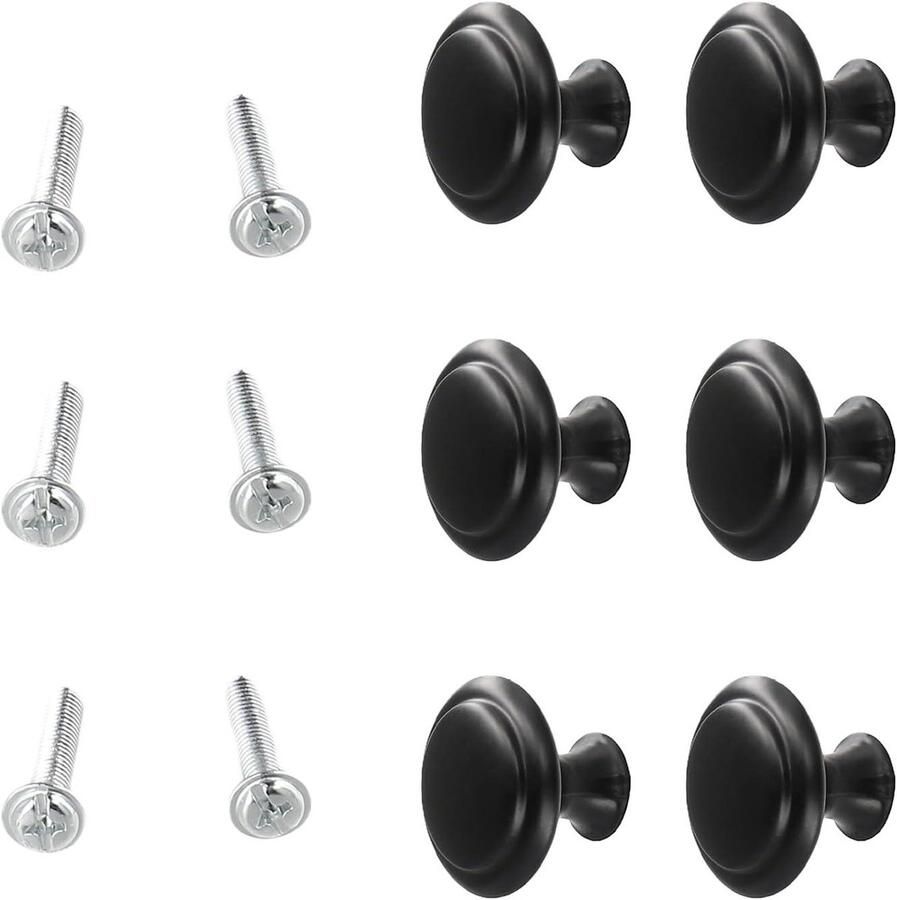 JGS Premium Kastknoppen Set van 6 Ronde Paddestoel Design Eenvoudig te Installeren met Schroeven Voor Keuken en Kamer Decoratie