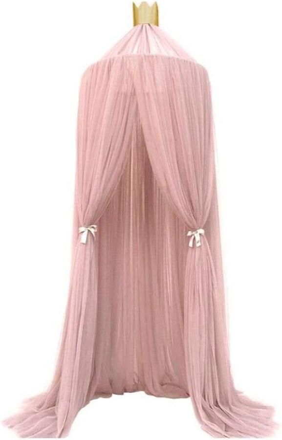 TheLau Kinderen Bed Luifel Elegante Kleur Netting voor Baby Slaapkamer en Reizen Roze