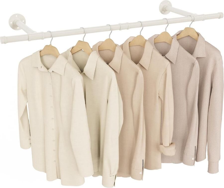 TheLau Kledingstang Wandmontage voor Ruimtebesparende Kledingopslag in Industrieel Design 112 cm