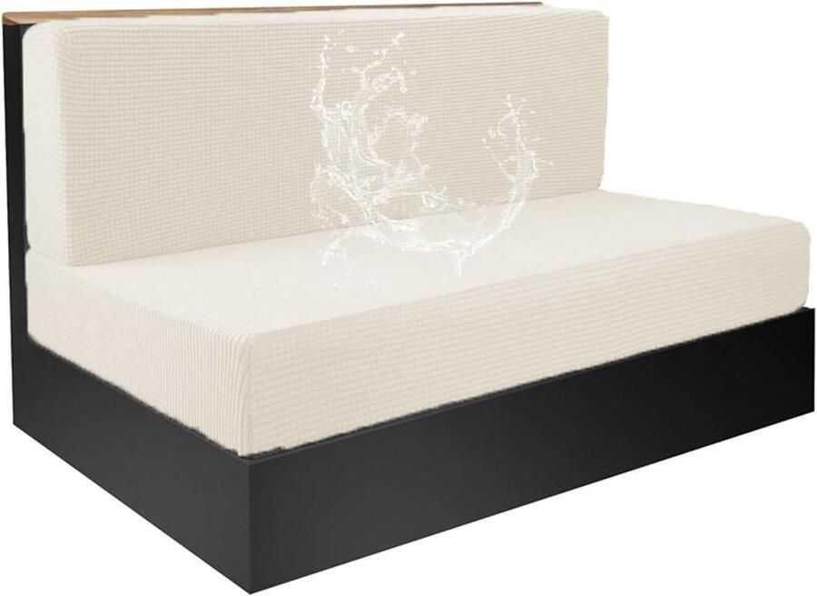 Allecto plus Kussenslopen voor camping auto elastische zitting rekbaar en comfortabel inclusief reservekussen beige met rugleuninghoes en bankhoes