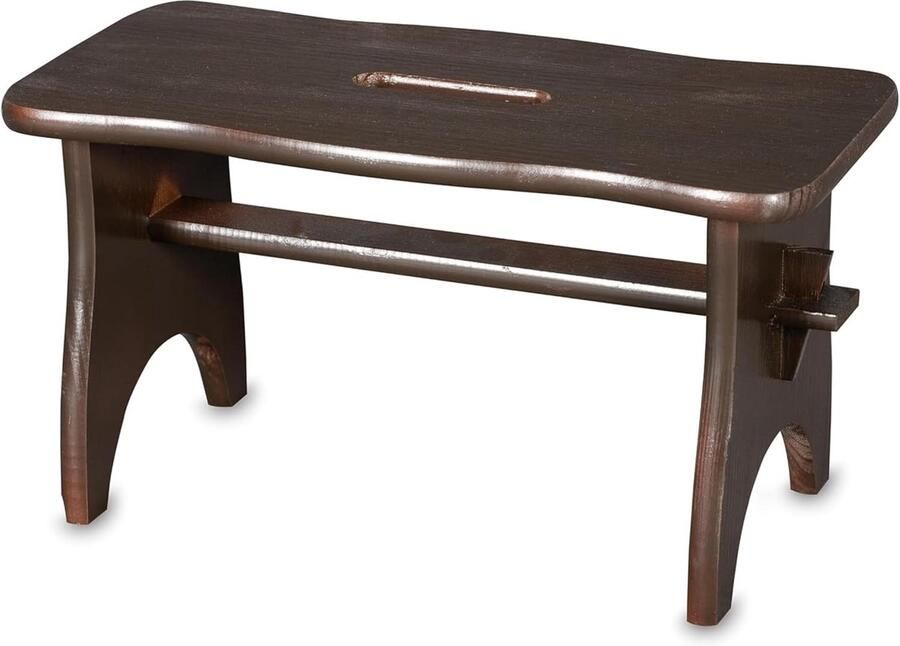 TheLau Multifunctionele Houten Opstapkruk van Grenenhout voor Kinderen en Volwassenen in Bruin