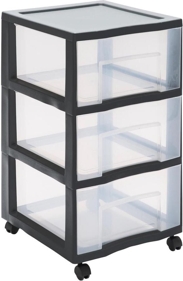 TheLau Ruime Opbergtoren Met Wielen En Transparante Schuifladen Ideaal Voor Huishoudelijk Gebruik