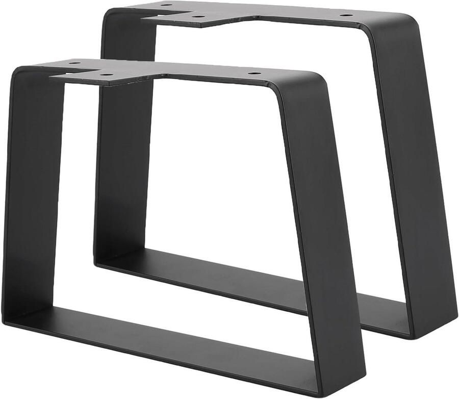 Allecto Plus Set van 2 stalen tafelpoten 15cm hoog voor bartafel of eettafel zwart metaal ronde tafel of salontafel poot