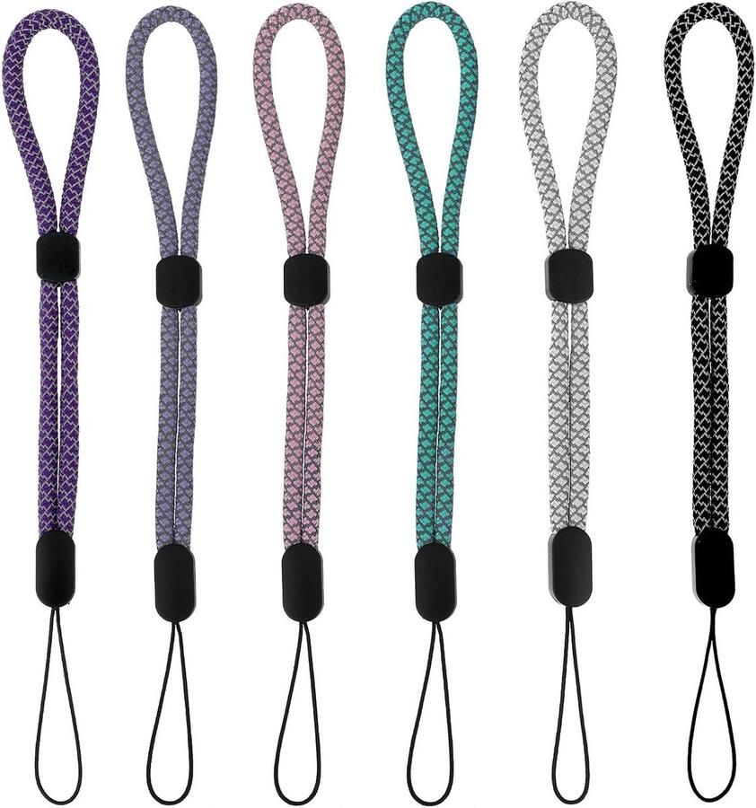 TheLau Set van 6 handpolsbandjes met verstelbare telefoonkoorden Praktisch en handig