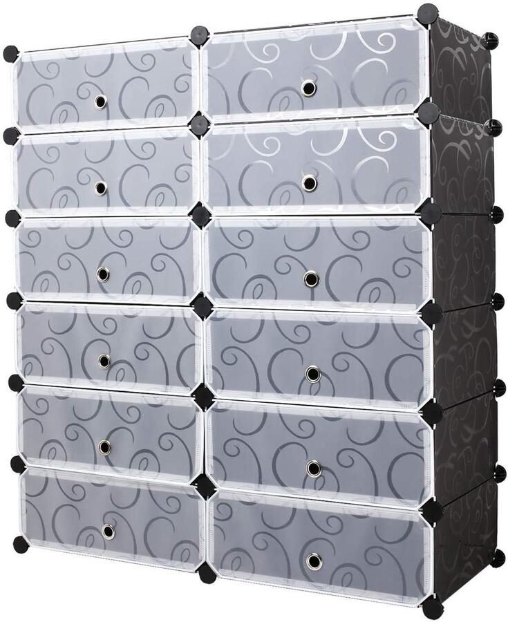 TheLau Slim en Ruim Schoenenopbergmeubel met 12 Vakken voor Schoenen Tassen en Meer