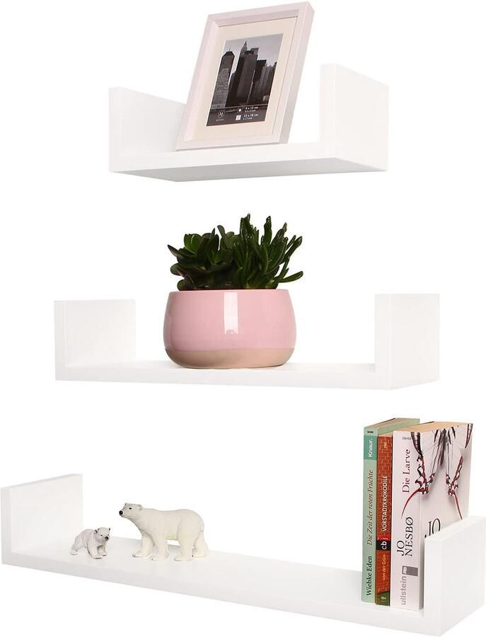 TheLau Stijlvol en Functioneel U-vormig Wandrek voor Opbergoplossingen in Huis