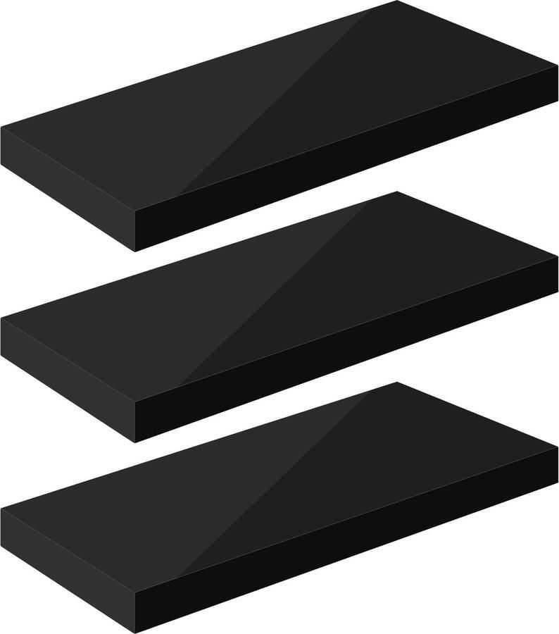 TheLau Stijlvolle Hoogglans Wandrekken Set voor Ruimtes in Huis 3-delige set 50 x 22 9 x 3 8 cm