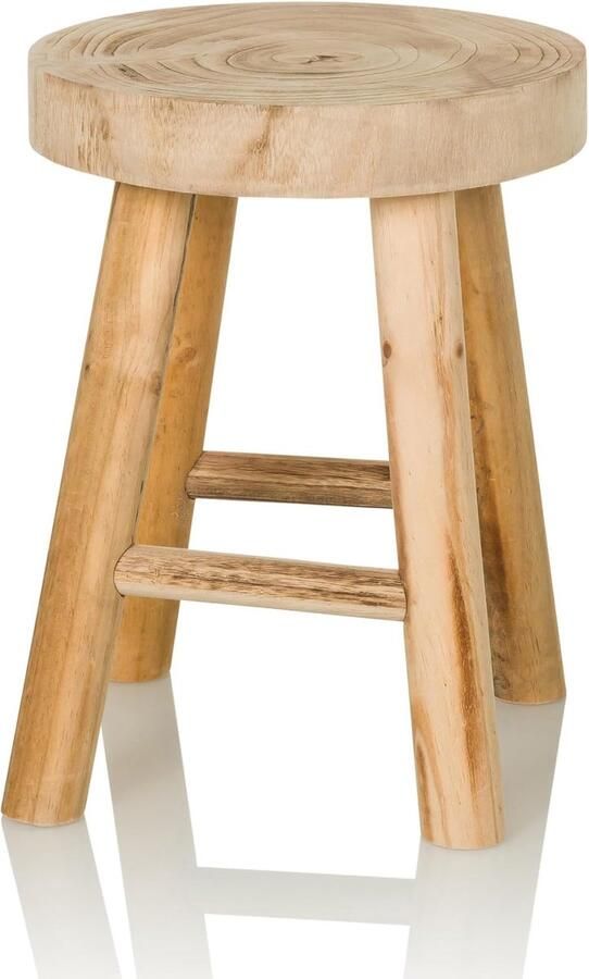 TheLau Stijlvolle Scandinavische Houten Kruk voor Veelzijdig Gebruik in Huis en Tuin