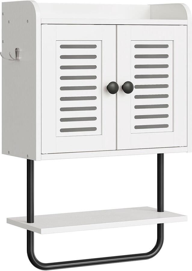 TheLau Stijlvolle Wandschrank met Verstelbare Planken en Handige Opbergruimte voor Badkamer of Keuken