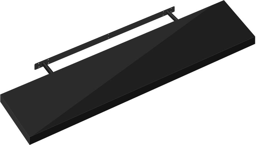 TheLau Stijlvolle Zwarte Hoogglans Wandplank voor Ruimtes en Decoratieve Opstellingen 100 x 22 9 x 3 8 cm