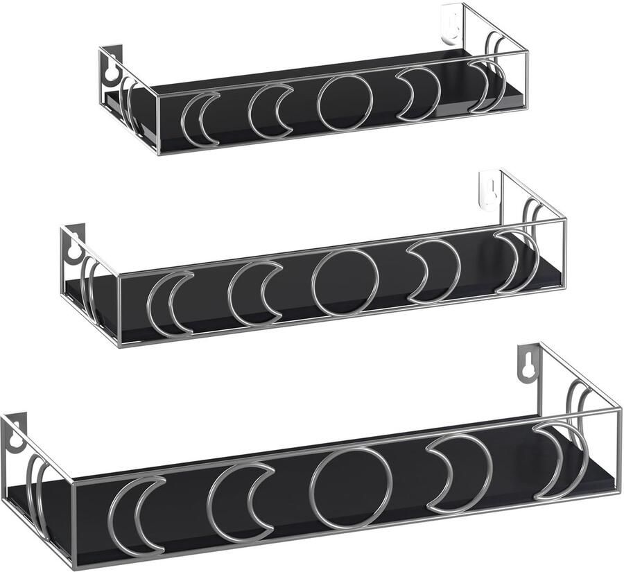 TheLau Stijlvolle Zwevende Wandplanken Set met Maanfasen Decor voor Elke Kamer