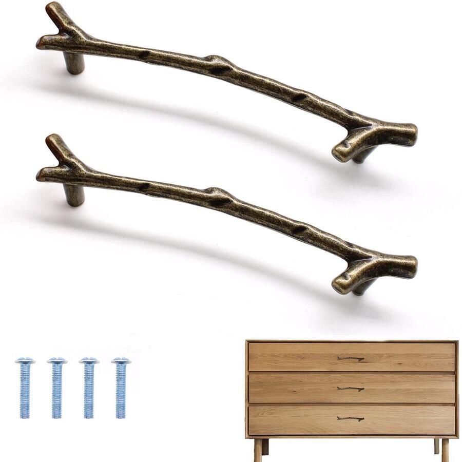 TheLau Vintage Stijl Kast- en Ladegrepen Set van 2 Unieke Zinklegering Handgrepen voor Meubels