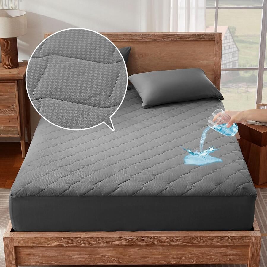 TheLau Waterdichte en Ademend Matrasbeschermer voor Optimaal Slaapcomfort Geschikt voor Matrassen tot 38 cm Hoog