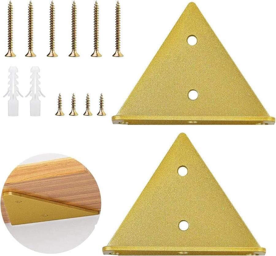 Allecto plus Zwevende plankhouders (2 stuks) hoeken voor planken incl. schroeven voor boekenkasten keukenplanken badkamerplanken tentoonstellingsrekken