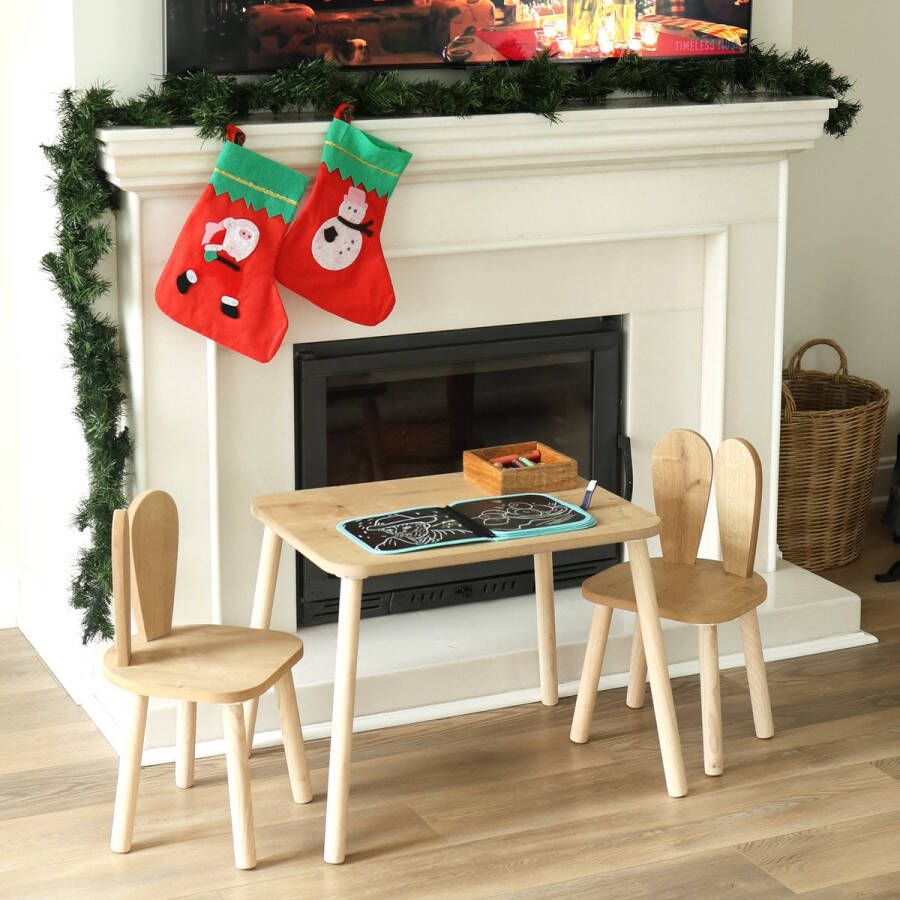 Eethoek set kinderen Kinderbureau Kinderstoelen Speeltafel Kindertafel met 2 Stoelen Mickey mouse tafel en stoelen met Mickey mouse oren Hoogwaardig hout