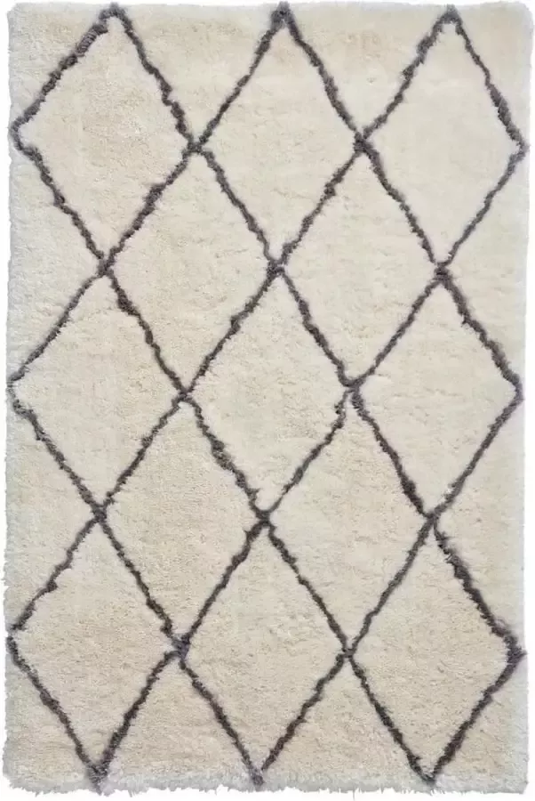 Think Rugs Morocco Vloerkleed 120x170cm Ivoor Zwart Tapijt