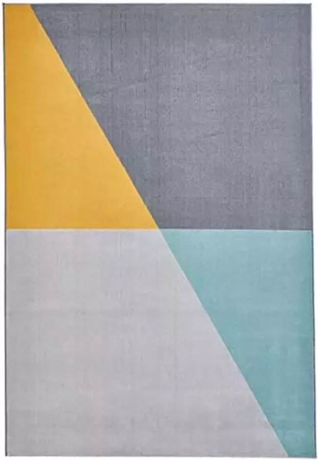 Think Rugs Vloerkleed 'Vancouver VNCR18487' Grijs Blauw Geel 160x230 cm