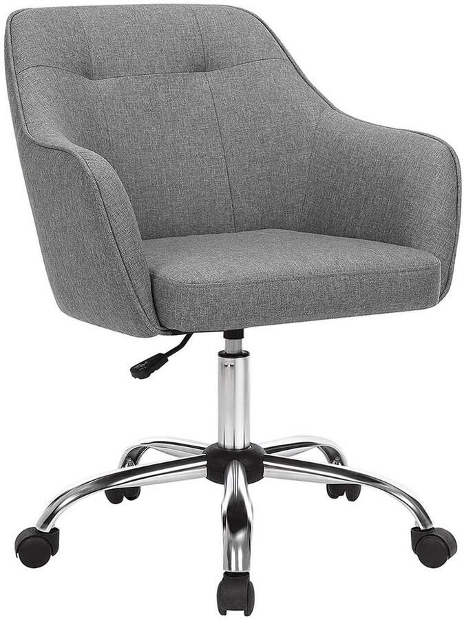 Thuiswens.nl Thuiswens -Comfortabele Bureaustoel In Hoogte Verstelbaar Stalen Frame Grijs