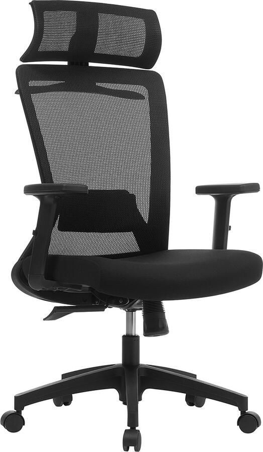 Thuiswens.nl Thuiswens Ergonomische Bureaustoel Mesh Rugleuning In Hoogte Verstelbaar 68 x 68 x (111-121) cm Zwart