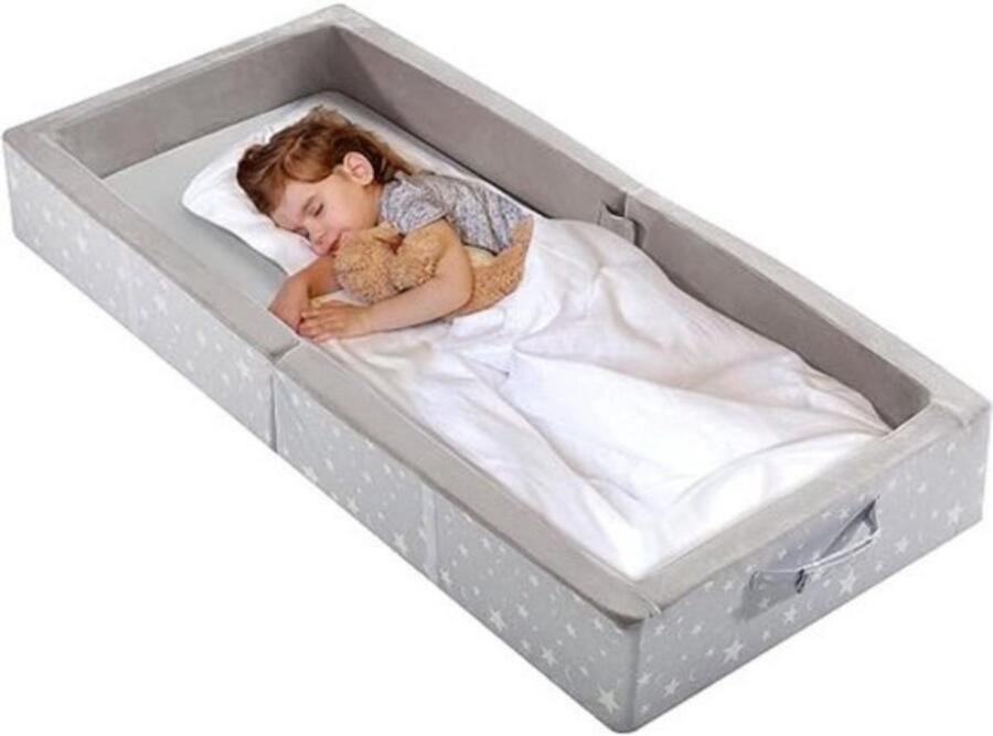 Thuys – Grondbed – Huisbed – Met Lattenboden – Opvouwbaar – 2 in 1 Design – Extra Safe – Veilige Materialen – Grijs