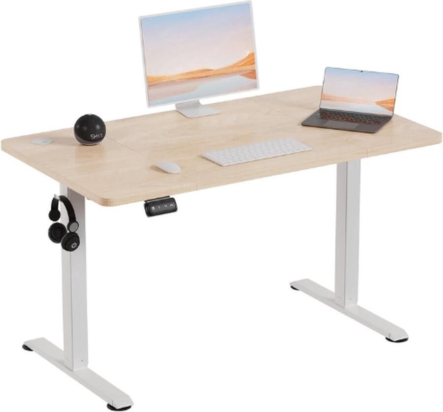 Thuys – In Hoogte Verstelbaar Bureau – 120 x 60 Cm – (71 119 Cm) – In Hoogte Verstelbaar – Beige