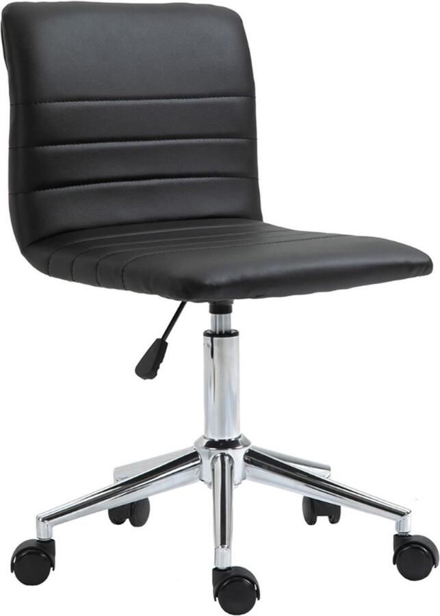 Thuys – Kinder Bureaustoel – Draaistoel Voor Kinderen – Bureau Stoel Met Kunstleren Bekleding – Comfortabele Kinderstoel Zwart