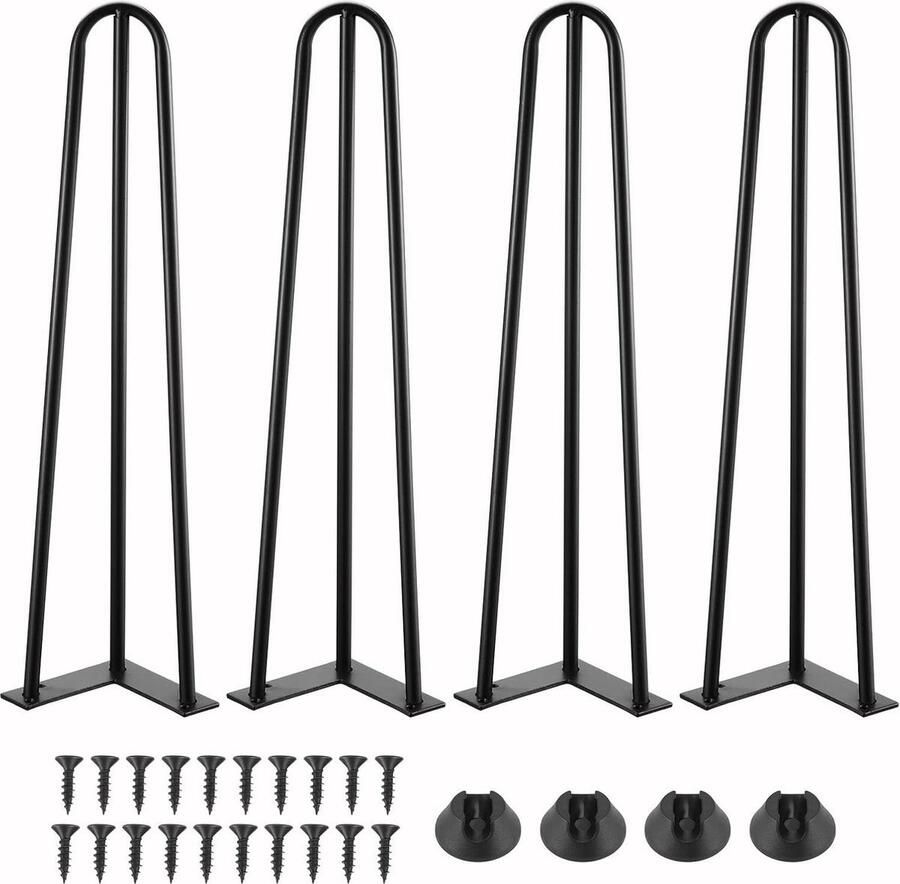 Thuys – Stijlvolle Haarspeld Tafelpoten – 4 Stuks Van 45 Cm – Voor Eettafel En Bureau